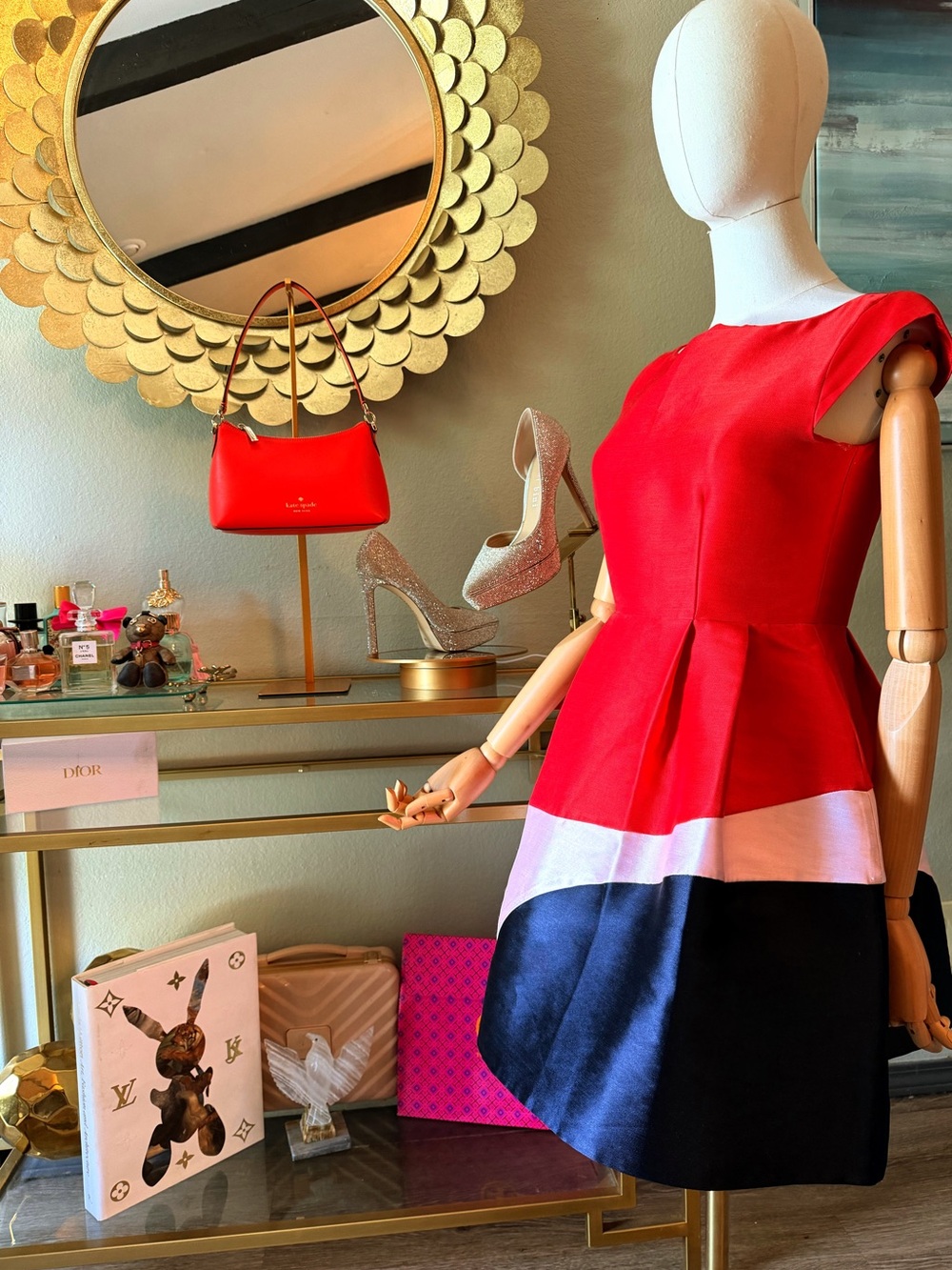 kate spade Red, White & Black Colorblock Mini Dress